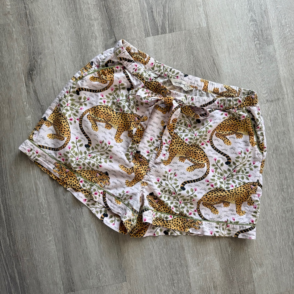 PRINTFRESH Women’s Blush P.J. Shorts in Bagheera Print Size Medium